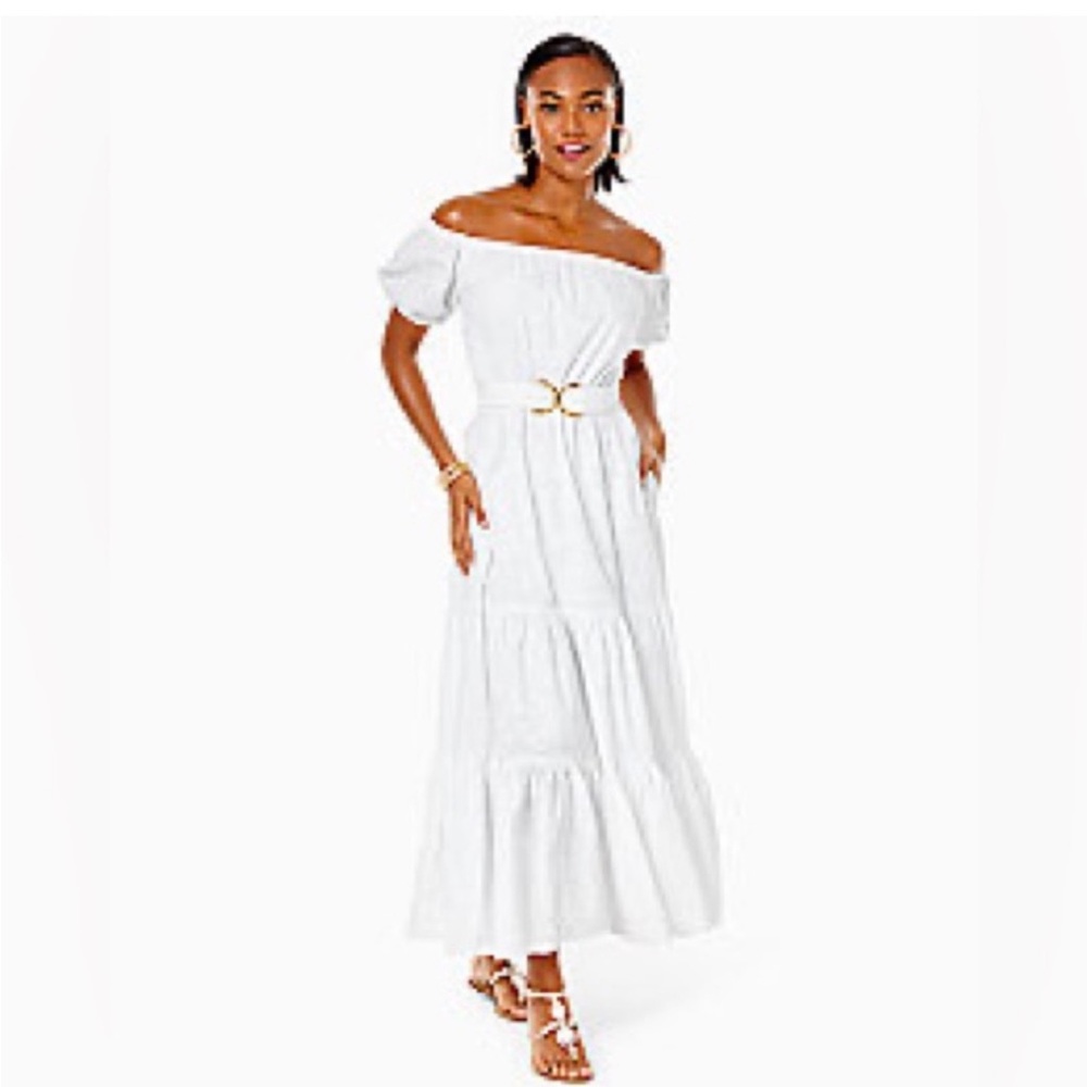 Lilly Pulitzer Elegant White Maxi Dress